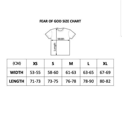 Fear Of God Essentials Size Chart Atelier Yuwaciaojp