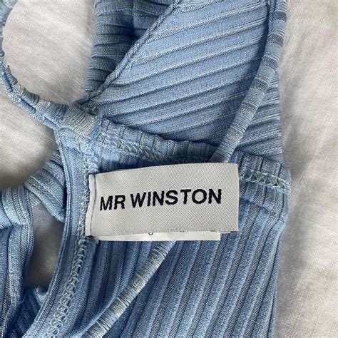 MR WINSTON Bikini Tie Top In Baby Blue Original Depop
