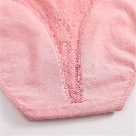 FINETOO 2024 New Hot Women Cotton Sexy Lace Daily Mid Waist Briefs Panties Underwear Lady