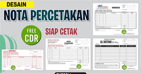 desain nota percetakan format coreldraw cdr tutoriduancom