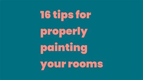 16 tips for properly painting your rooms - Write A Topic