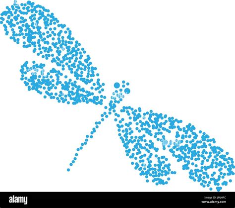 Dragonfly blue silhouette. Cartoon graphic illustration of damselfly ...