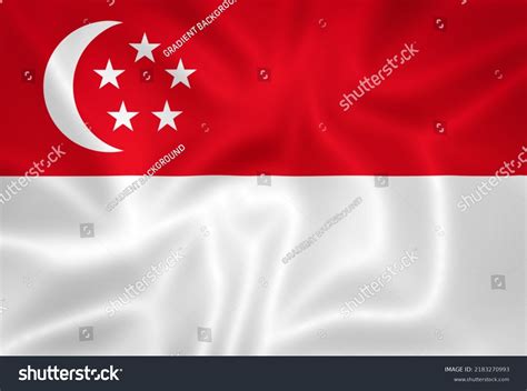 Illustration Waving State Flag Singapore Stock Illustration 2183270993 ...