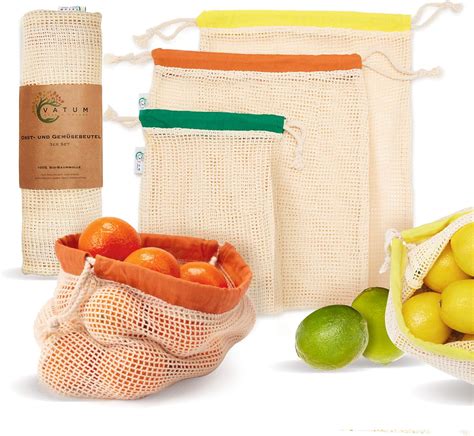 Vatum Lot De Sacs Fruits Et L Gumes En Coton Bio Gots Avec E