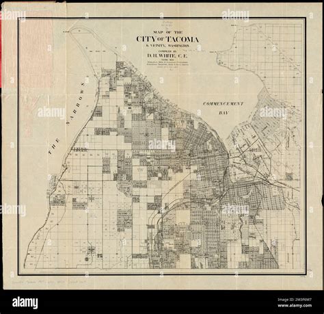 Map Of The City Of Tacoma And Vicinity Washington Real Property