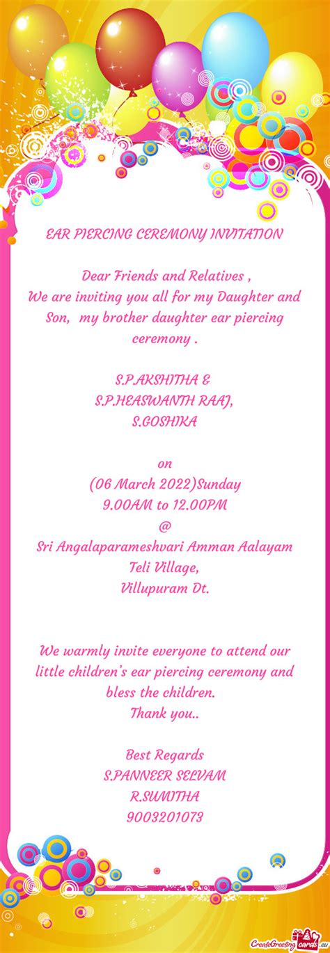 We Are Inviting You All For My Daughter And Son My Brother Daughter