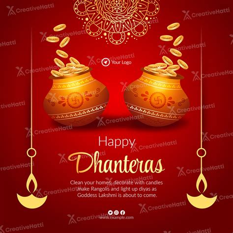 Banner Template Of The Happy Dhanteras Wishes