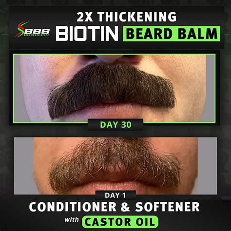 Biotin Beard Balm For Men Thickening Mustache Wax For Facial Hair Growth Leave In