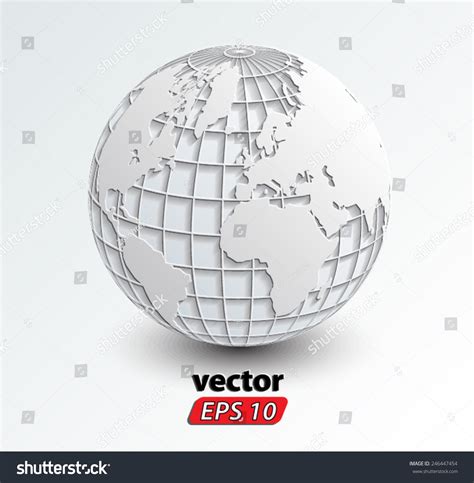 3d White World Globe Vector Illustration Stock Vector (Royalty Free ...