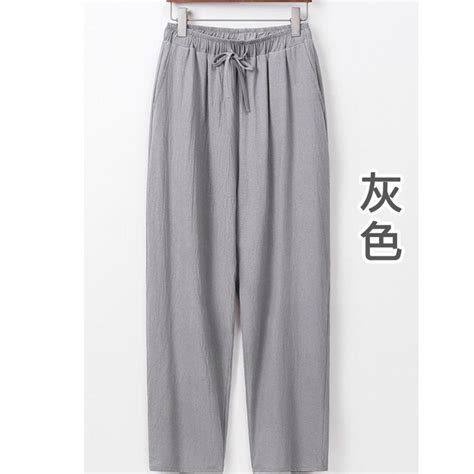 Men Harajuku Harem Pants Mens Summer Cotton Linen Joggers Pants Male