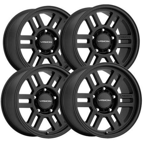 Set 4 Vision 355 Manx 2 Overland 15x7 5 5x5 5 12mm Satin Black