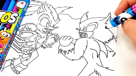 Mega Battle Sonic Werehog Vs Shadow Werehog Coloring Pages Different Heaven And Eh De My