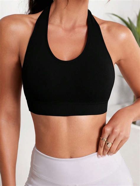 Shein Sport Slayoga Sujetador Deportivo S Lido Push Up Con Cuello