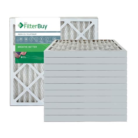 Filterbuy 20x20x2 Merv 13 Pleated Ac Furnace Air Filter Pack Of 12