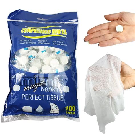 Portable Compressed Coin Tissue Compressed Hand Wipe Facial Towels For