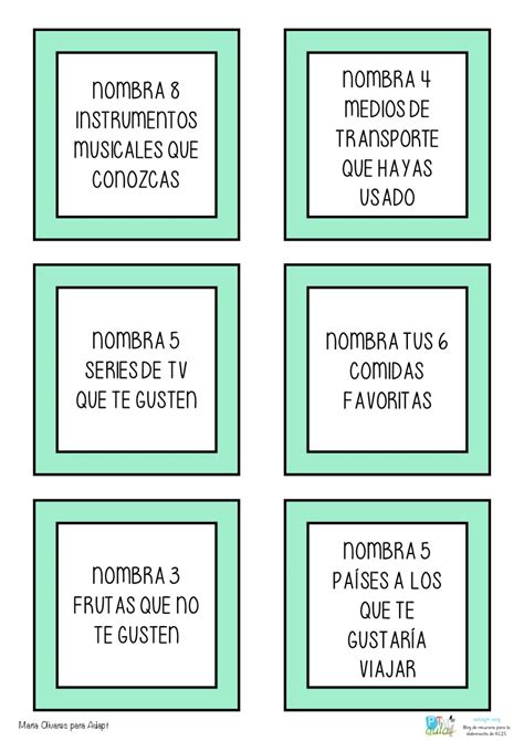 Juego de tarjetas para trabajar la fluidez léxica Aula PT