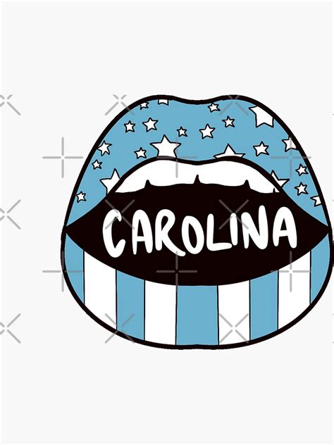 Carolina Lips Sticker For Sale By Smstickersx Redbubble