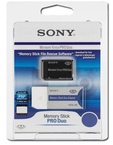 Memory Stick PRO Duo 4GB Card With Adapter Sony Unlock Software