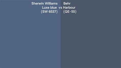 Sherwin Williams Luxe Blue Sw 6537 Vs Behr Harbour Qe 55 Side By