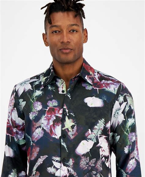 I N C International Concepts Mens Garden Regular Fit Button Down