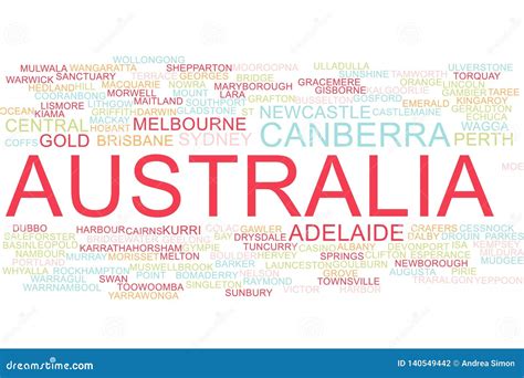 Australia Word Cloud Stock Illustration Illustration Of Aussie 140549442