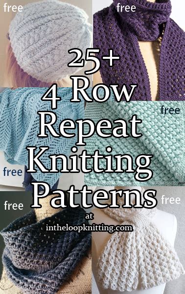 Four Row Repeat Knitting Patterns In The Loop Knitting