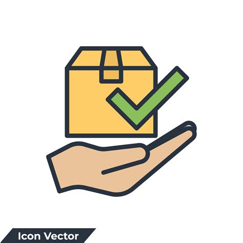 Receive Package Icon Logo Vector Illustration Hand And Box Symbol