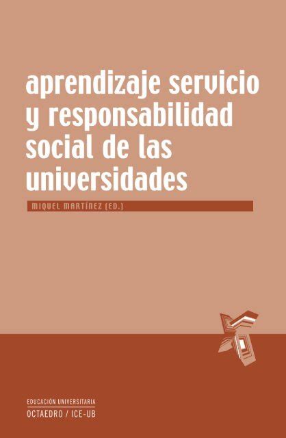 Aprendizaje Servicio Y Responsabilidad Social De Editorial Octaedro