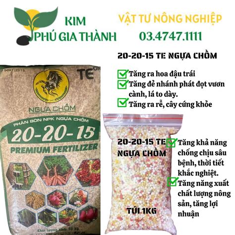 PHÂN BÓN NGỰA CHỒM NPK 20 20 15 TE TÚI 1KG Shopee Việt Nam