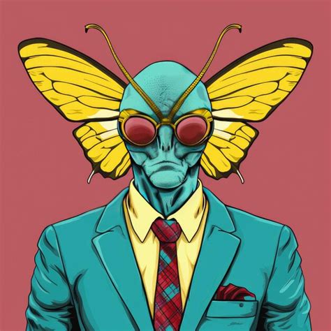 Premium Photo | Whimsical Moth Man in Vibrant Pop Art Style