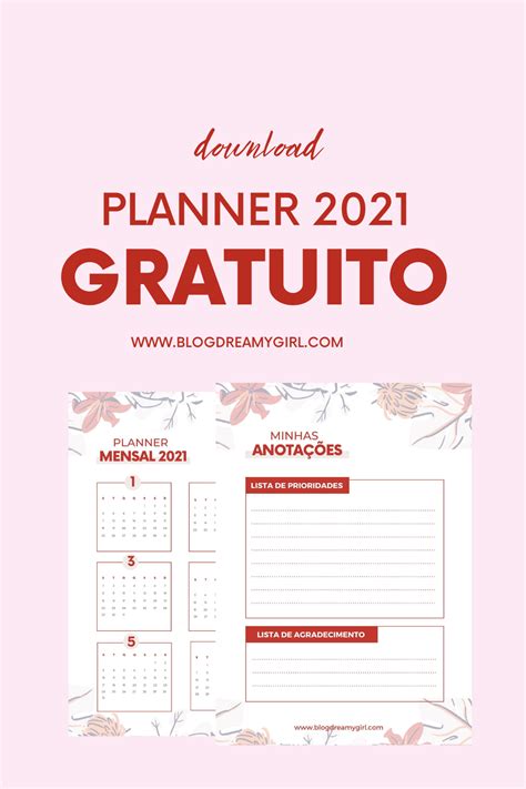 Planner 2021 Gratuito Para Baixar Tabela De Planejamento Planner