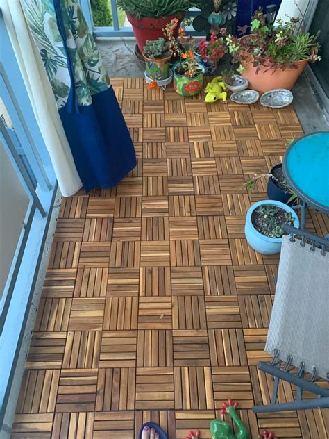 Mo Finance Interbuild Acacia Hardwood Interlocking Patio Deck