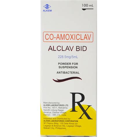 ALCLAV BID Co Amoxiclav 228 5mg 5mL Powder For Suspension 100mL Price