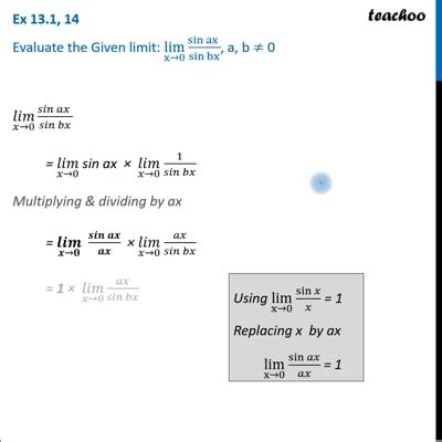 Ex Evaluate Lim X Sin Ax Sin Bx Class Cbse