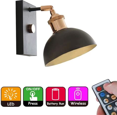 Lumens Battery Wireless Modern Industry Wall Sconce Remote Dimmable