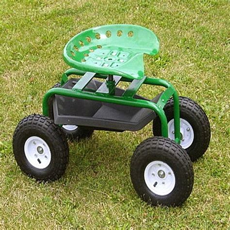 Handy Garden Caddy Tractor Seat On Wheels Contemporary Potting Benches By Brookstone