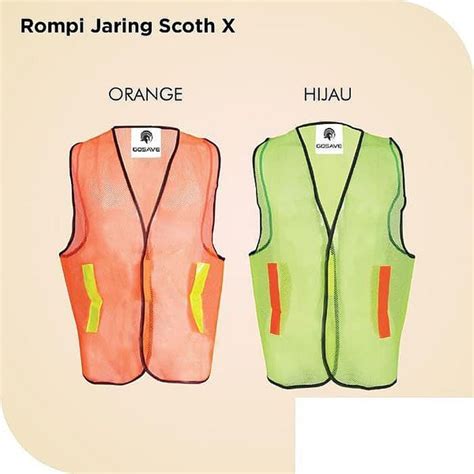 Jual Rompi Jaring Scoth X Rompi Proyek Pengaman Jala Safety Vest Nyala