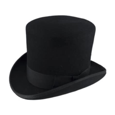 High Quality Mad Hatter Flattop Shape Fur Felt Top Hats In Black