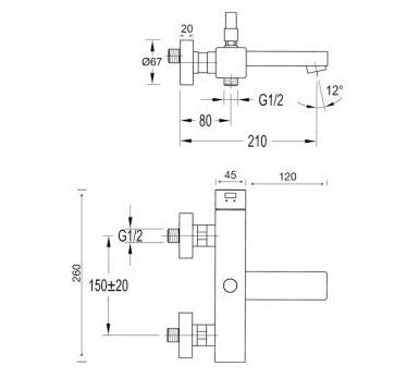 Wannenbatterie Serie 120 Wanne Dusche Aufputz Serie 120 Steinberg