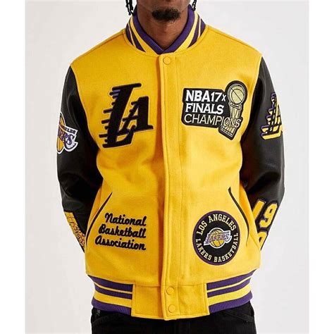 NBA Mash Up Los Angeles Lakers Yellow And Black Varsity Jacket Jacket