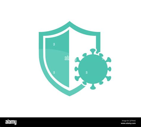 Virus And Shield Antibacterial Protection Antiviral Drug Logo Design