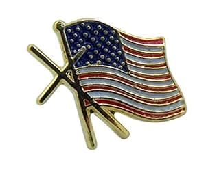 Amazon Gold Tone And Enameled American Flag Cross Believer Lapel