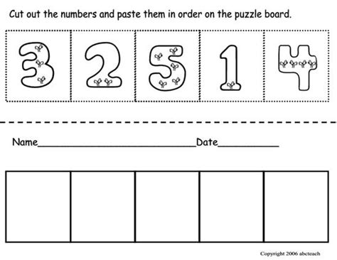 Cut And Paste Number Ordering Supplyme