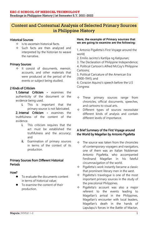 Many College Reading Assignments Will Involve Primary Sources Such As 8