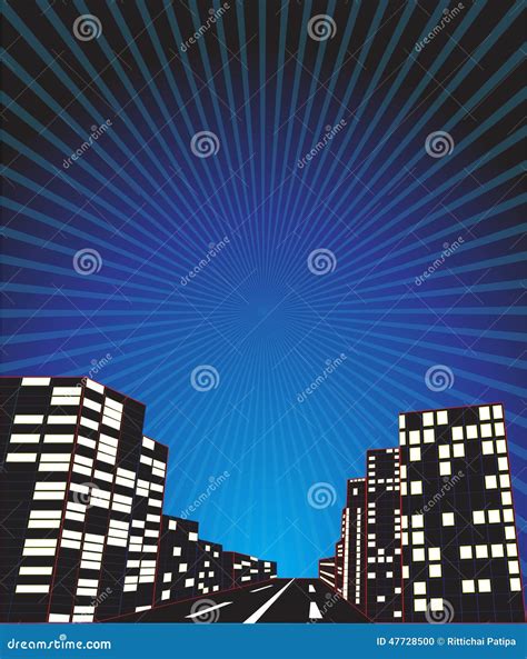 Night City Comic Background Vector Illustration | CartoonDealer.com ...