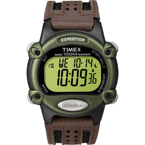 Shop Timex Men S T48042 Expedition Digital Cat Green Brown Nylon Strap Watch Free Shipping