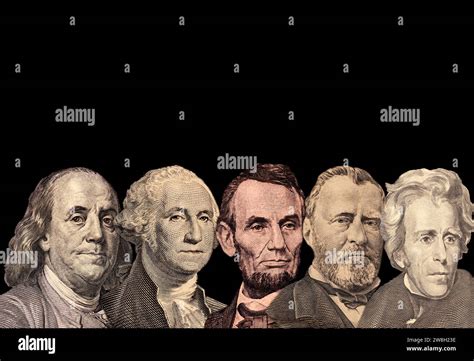 United States Paper Currency 5 Presidents Stock Photo - Alamy