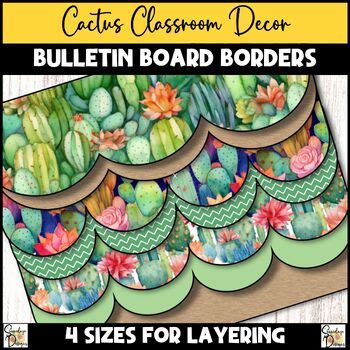 Cactus Bulletin Board Borders Classroom Decor | Succulents Decorative ...