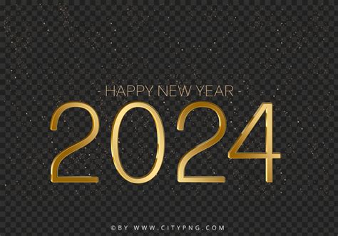 Hd Png Gold Happy New Year 2024 Card Design Citypng