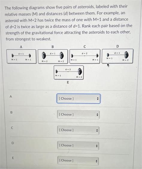 Solved The Following Diagrams Show Five Pairs Of Asteroids Chegg